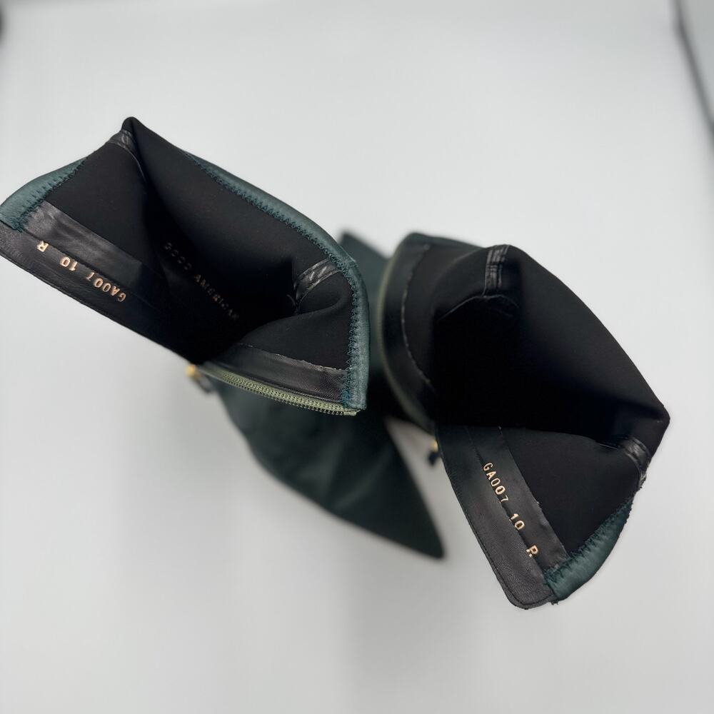 Good American The Icon Satin Sock Bootie Emerald Green Pointed Stiletto Heel 10 - Picture 16 of 16